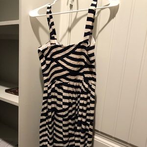 White and blue stripped dress